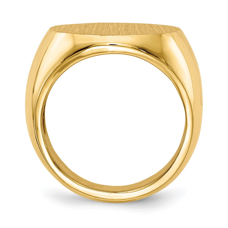 14K Yellow Gold 18.0x18.0mm Open Back Mens Signet Ring