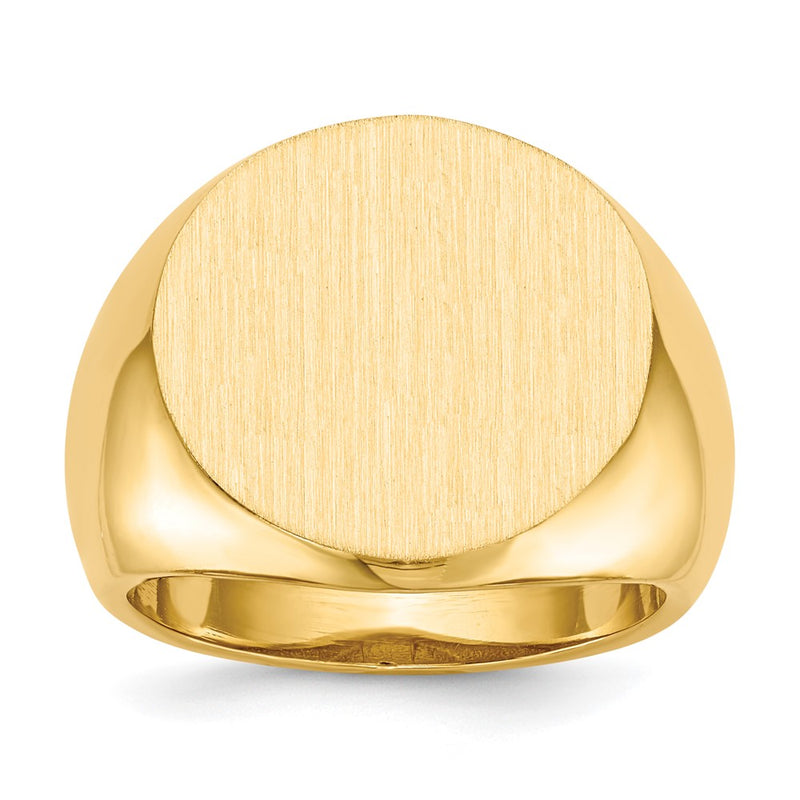14K Yellow Gold 18.0x18.0mm Open Back Mens Signet Ring