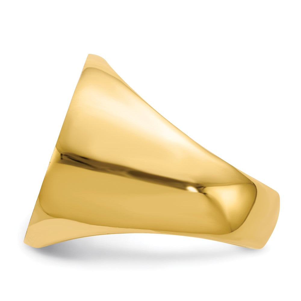 14K Yellow Gold 21.0x21.5mm Open Back Mens Signet Ring