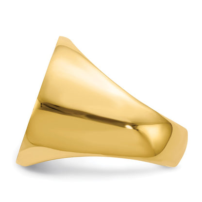 14K Yellow Gold 21.0x21.5mm Open Back Mens Signet Ring