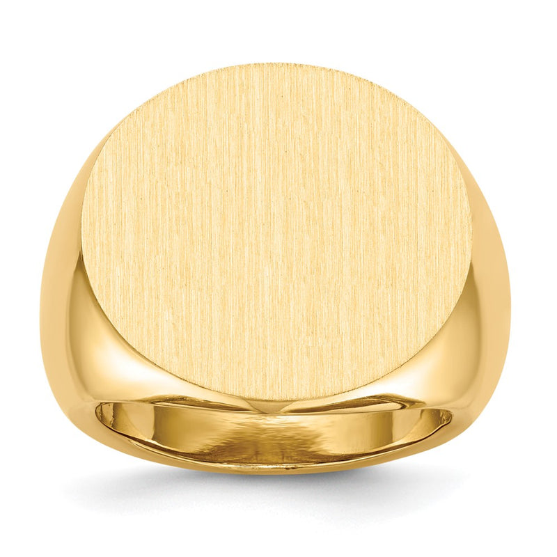 14K Yellow Gold 21.0x21.5mm Open Back Mens Signet Ring