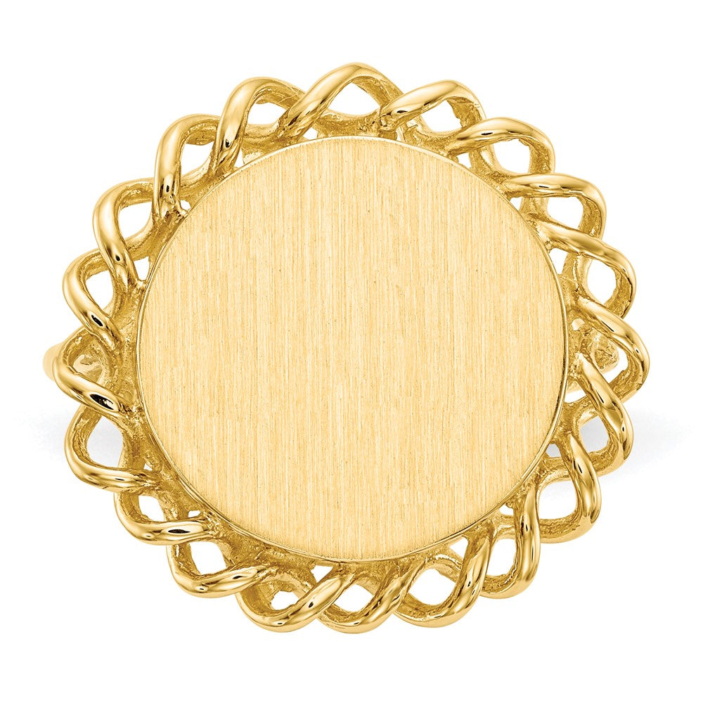 10K Yellow Gold 14.5X15.0mm Open Back Signet Ring