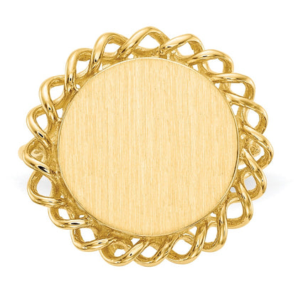 10K Yellow Gold 14.5X15.0mm Open Back Signet Ring
