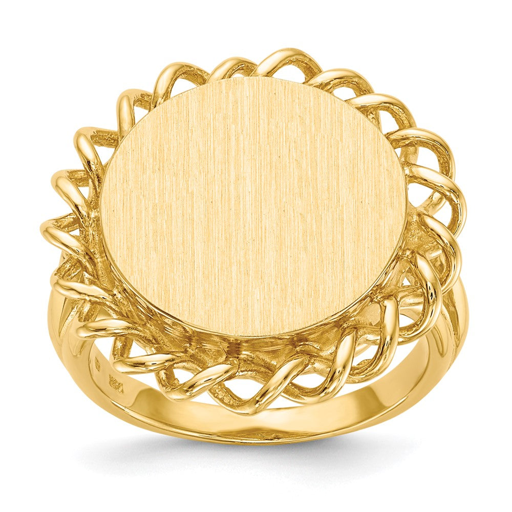 10K Yellow Gold 14.5X15.0mm Open Back Signet Ring
