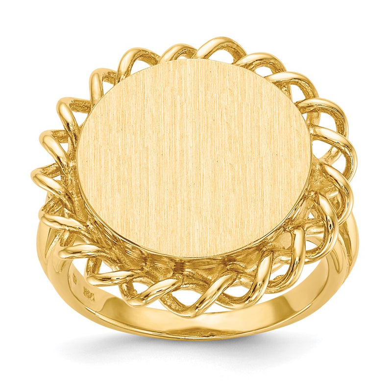 10K Yellow Gold 14.5X15.0mm Open Back Signet Ring