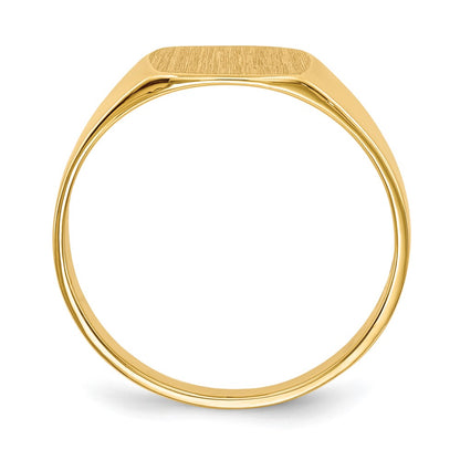 14K Yellow Gold 8.5x9.0mm Closed Back Signet Ring
