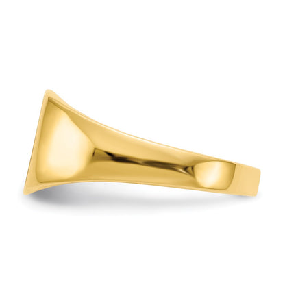 14K Yellow Gold 8.5x9.0mm Closed Back Signet Ring