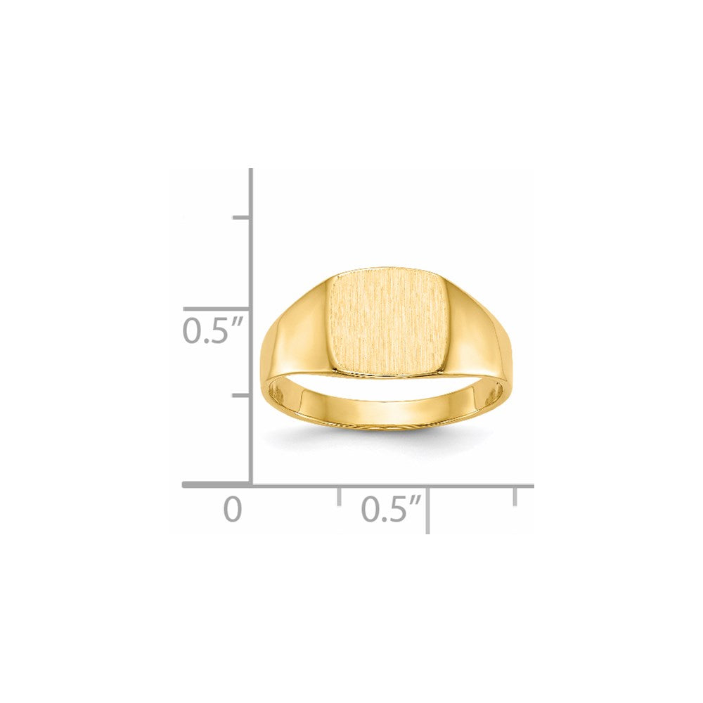 14K Yellow Gold 8.5x9.0mm Closed Back Signet Ring