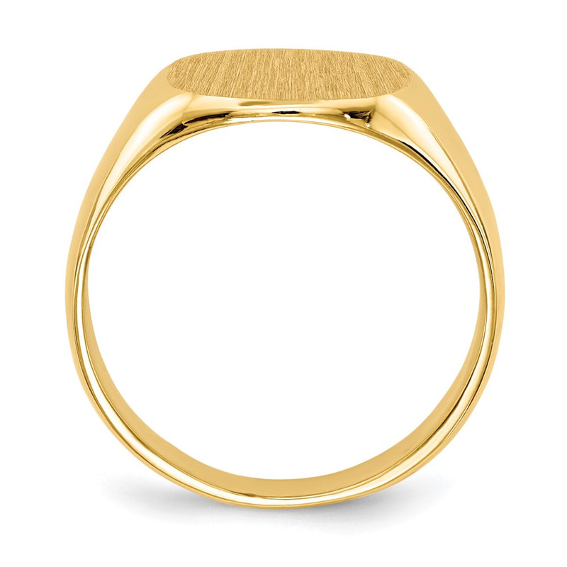 14K Yellow Gold 12.5x13.5mm Closed Back Men's Signet Ring