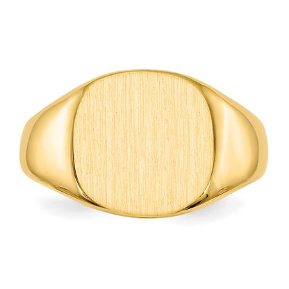 14K Yellow Gold 12.5x13.5mm Closed Back Men's Signet Ring