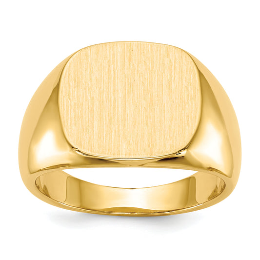 10K Yellow Gold 10Ky 13.0X15.0mm Closed Back Men'S Signet Ring