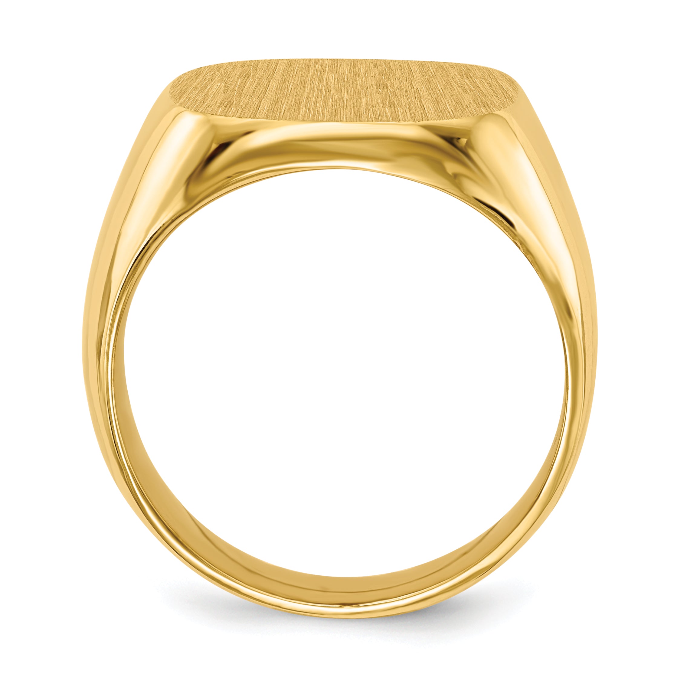 10K Yellow Gold 16.0X17.0mm Closed Back Men'S Signet Ring