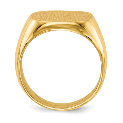 10K Yellow Gold 16.0X17.0mm Closed Back Men'S Signet Ring