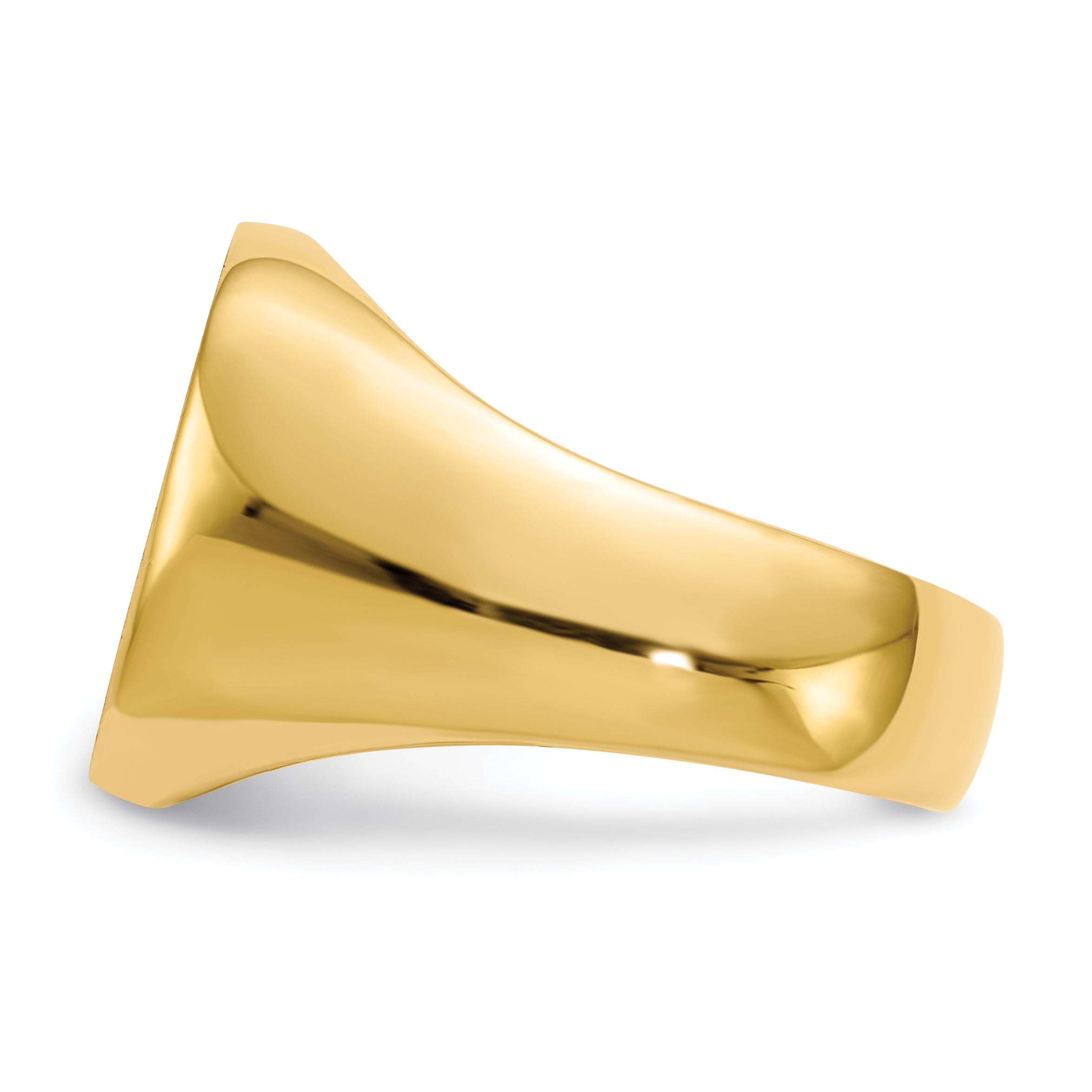 10K Yellow Gold 16.0X17.0mm Closed Back Men'S Signet Ring
