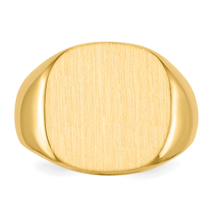 10K Yellow Gold 16.0X17.0mm Closed Back Men'S Signet Ring