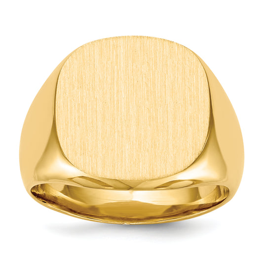 10K Yellow Gold 16.0X17.0mm Closed Back Men'S Signet Ring