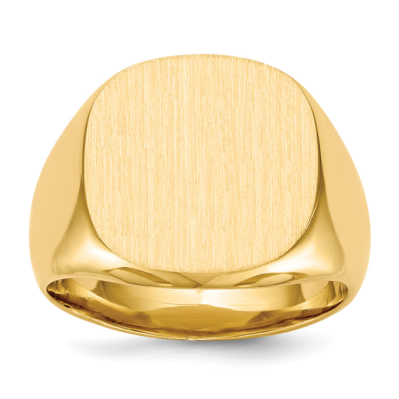 10K Yellow Gold 16.0X17.0mm Closed Back Men'S Signet Ring