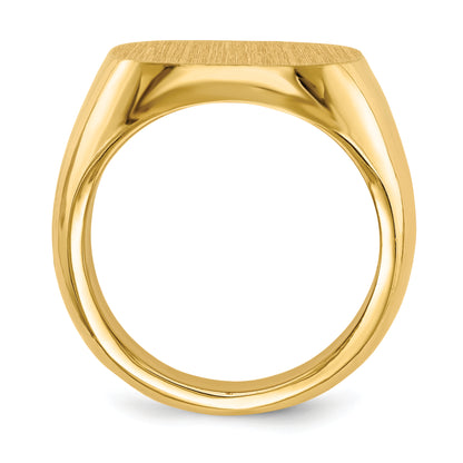 10K Yellow Gold 17X17mm Closed Back Men'S Signet Ring