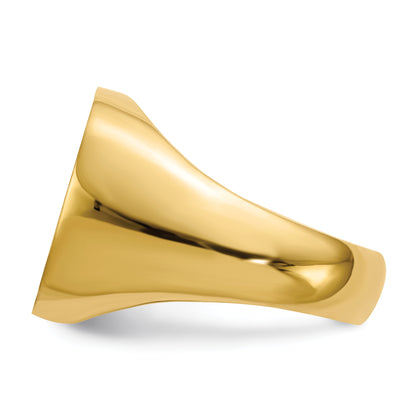 10K Yellow Gold 17X17mm Closed Back Men'S Signet Ring