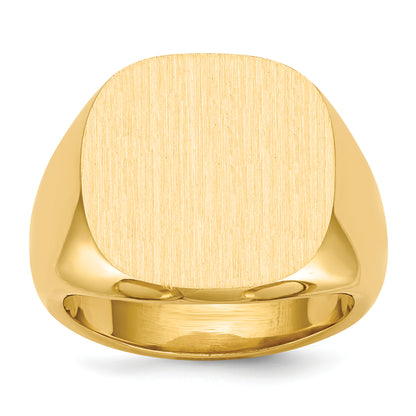 10K Yellow Gold 17X17mm Closed Back Men'S Signet Ring