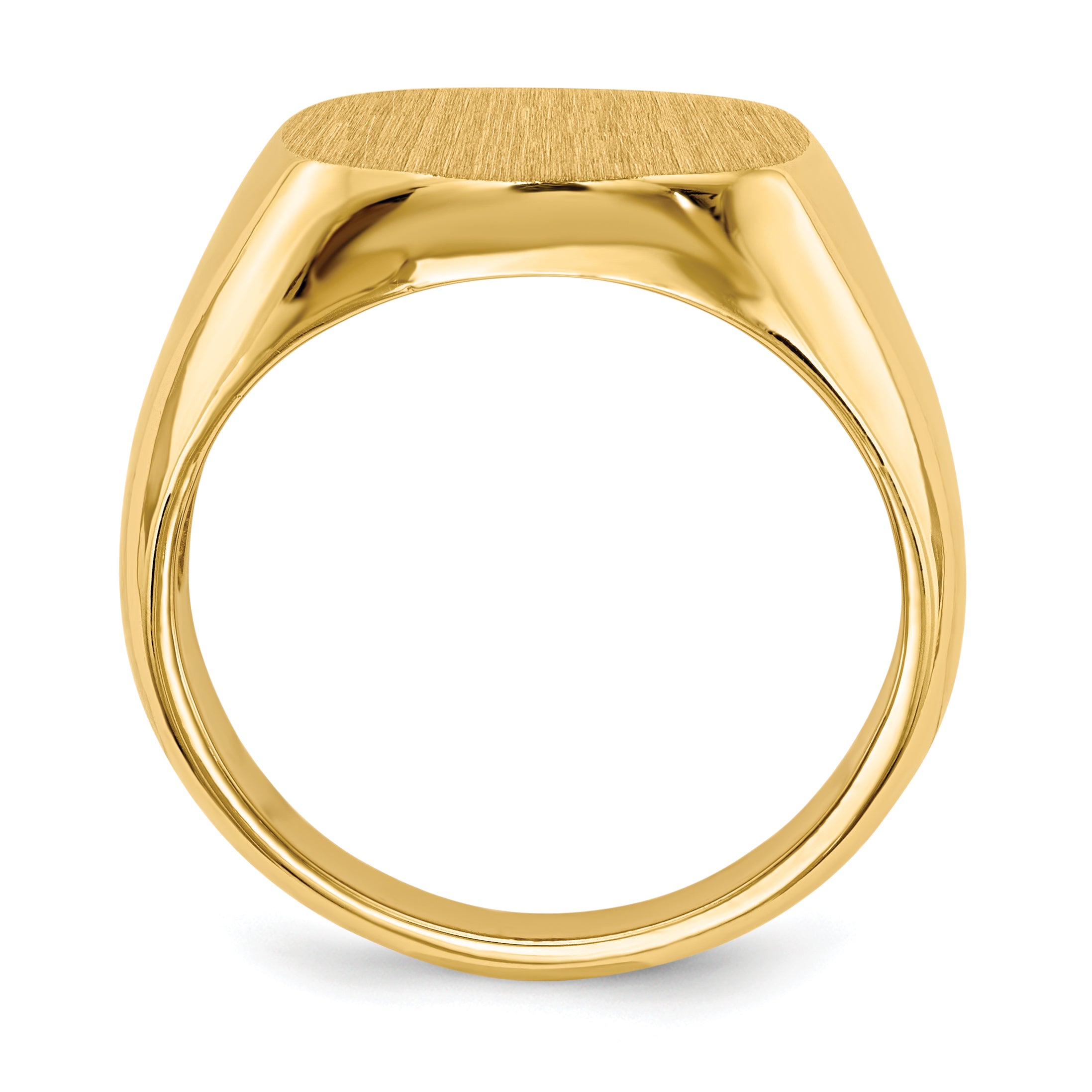 14K Yellow Gold 14.0 x15.0mm Open Back Mens Signet Ring