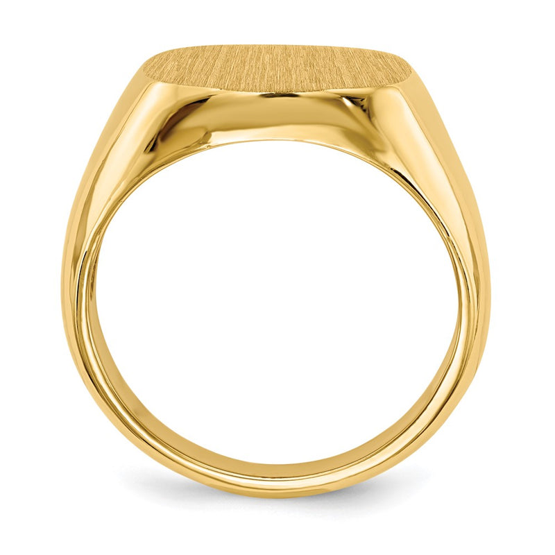 14K Yellow Gold 14.0 x15.0mm Open Back Mens Signet Ring