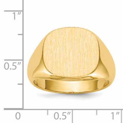 14K Yellow Gold 14.0 x15.0mm Open Back Mens Signet Ring