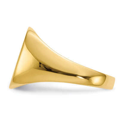 10K Yellow Gold 10Ky 15.0X13.5mm Closed Back Men'S Signet Ring