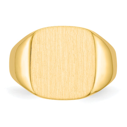 10K Yellow Gold 10Ky 15.0X13.5mm Closed Back Men'S Signet Ring