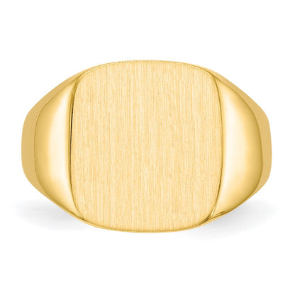10K Yellow Gold 10Ky 15.0X13.5mm Closed Back Men'S Signet Ring