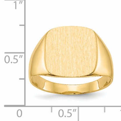 14K Yellow Gold 15.0x13.5mm Closed Back Men's Signet Ring