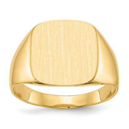 10K Yellow Gold 10Ky 15.0X13.5mm Closed Back Men'S Signet Ring