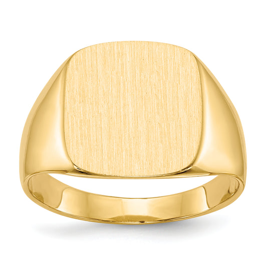 10K Yellow Gold 10Ky 15.0X13.5mm Closed Back Men'S Signet Ring