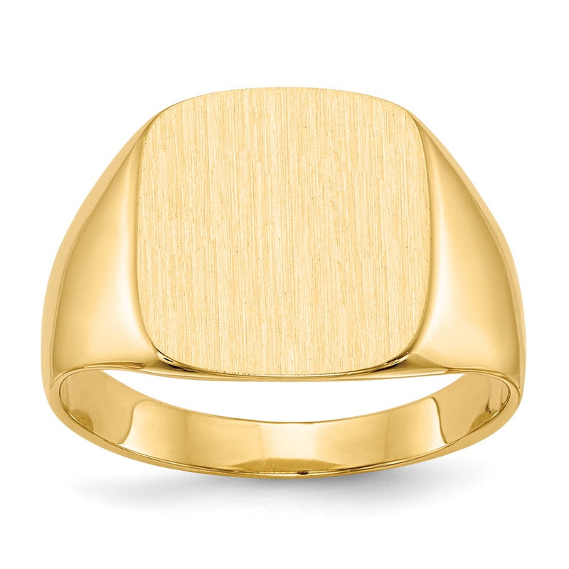 10K Yellow Gold 10Ky 15.0X13.5mm Closed Back Men'S Signet Ring