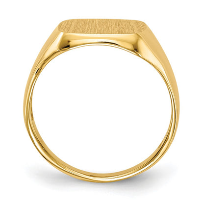 14K Yellow Gold 10.0x10.0mm Open Back Signet Ring