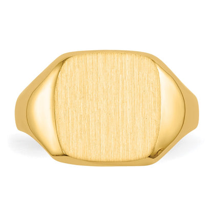 14K Yellow Gold 10.0x10.0mm Open Back Signet Ring