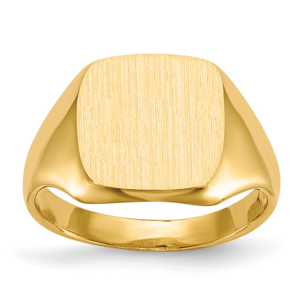 14K Yellow Gold 10.0x10.0mm Open Back Signet Ring