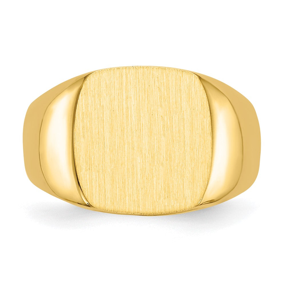 14K Yellow Gold 12.5x12.5mm Open Back Men's Signet Ring