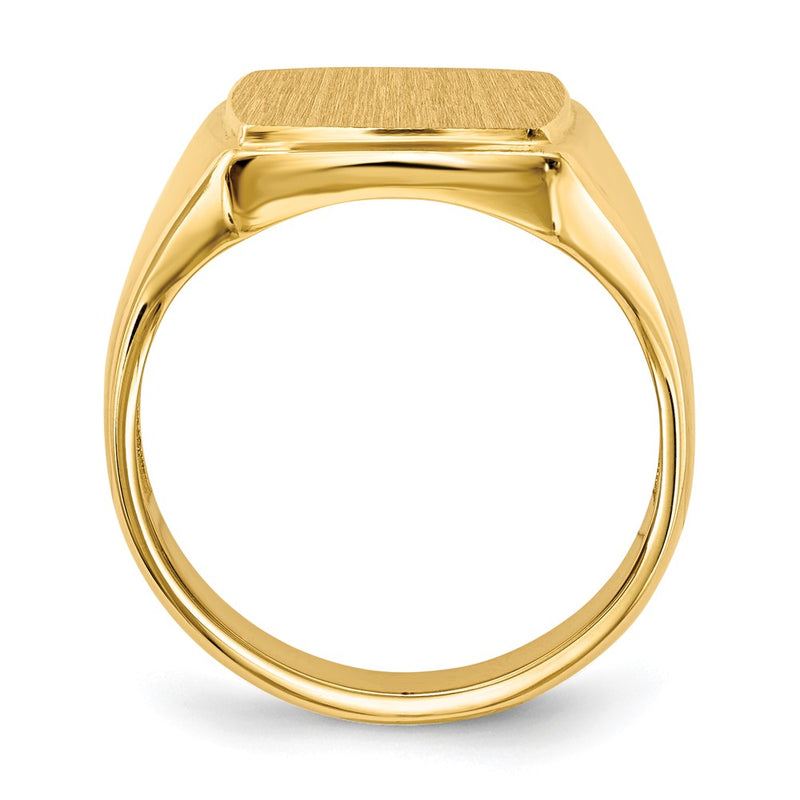14K Yellow Gold 14.5x13.0mm Open Back Mens Signet Ring