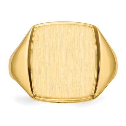 14K Yellow Gold 14.5x13.0mm Open Back Mens Signet Ring