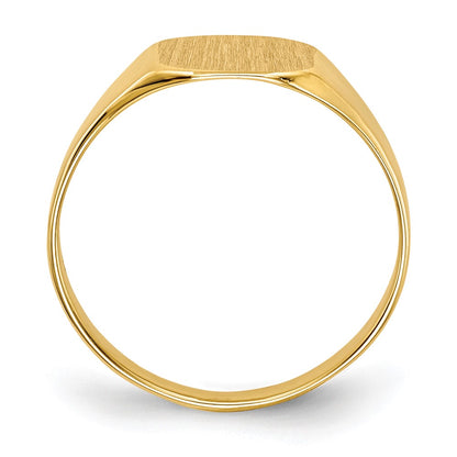 14K Yellow Gold 8.5x8.5mm Closed Back Signet Ring
