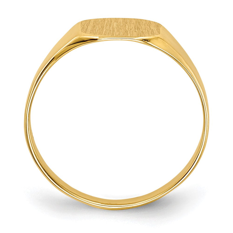 14K Yellow Gold 8.5x8.5mm Closed Back Signet Ring