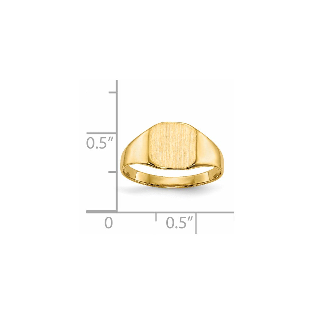 14K Yellow Gold 8.5x8.5mm Closed Back Signet Ring