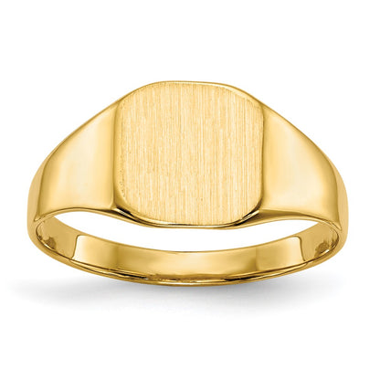 14K Yellow Gold 8.5x8.5mm Closed Back Signet Ring