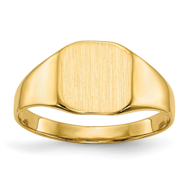 14K Yellow Gold 8.5x8.5mm Closed Back Signet Ring