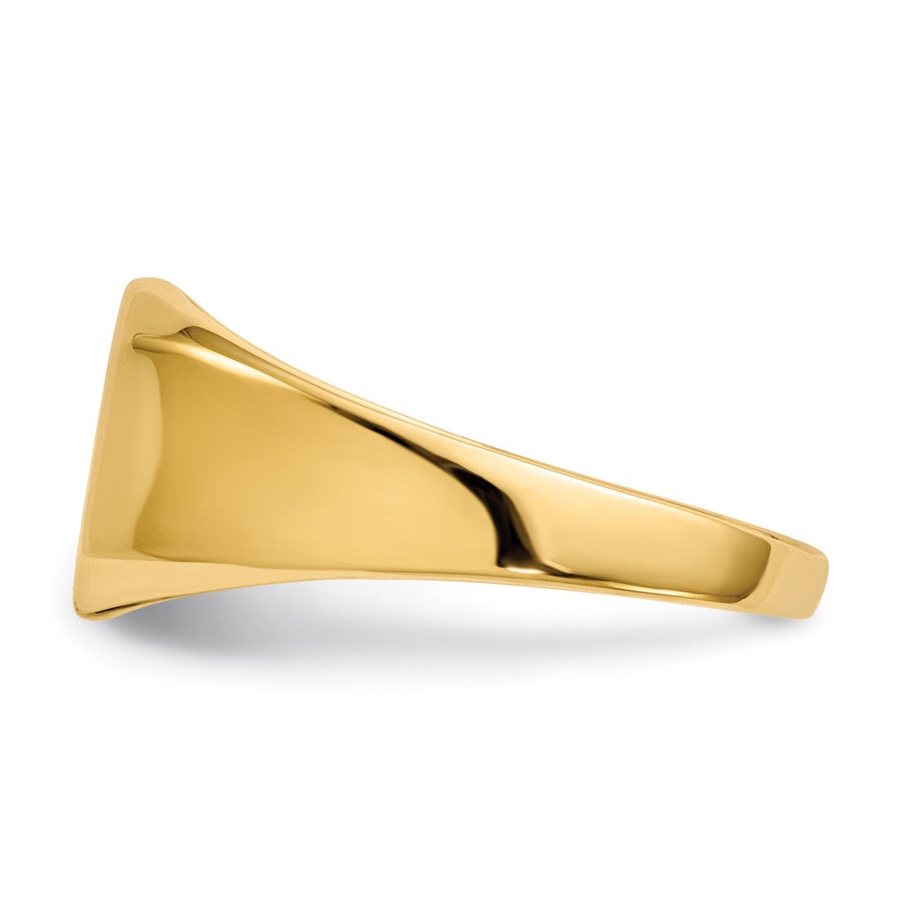 14K Yellow Gold 10.0x10.0mm Closed Back Mens Signet Ring