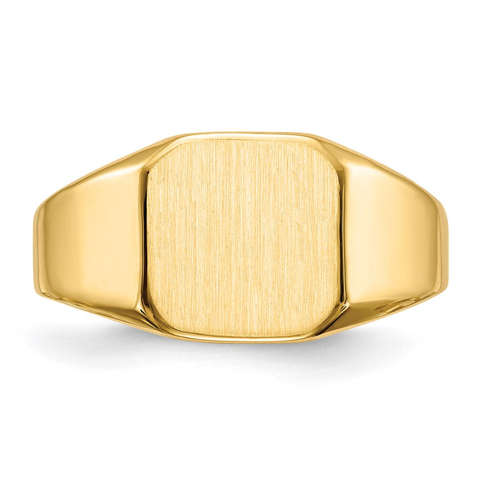 14K Yellow Gold 10.0x10.0mm Closed Back Mens Signet Ring