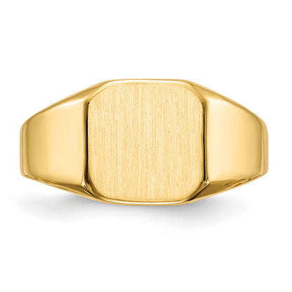 14K Yellow Gold 10.0x10.0mm Closed Back Mens Signet Ring