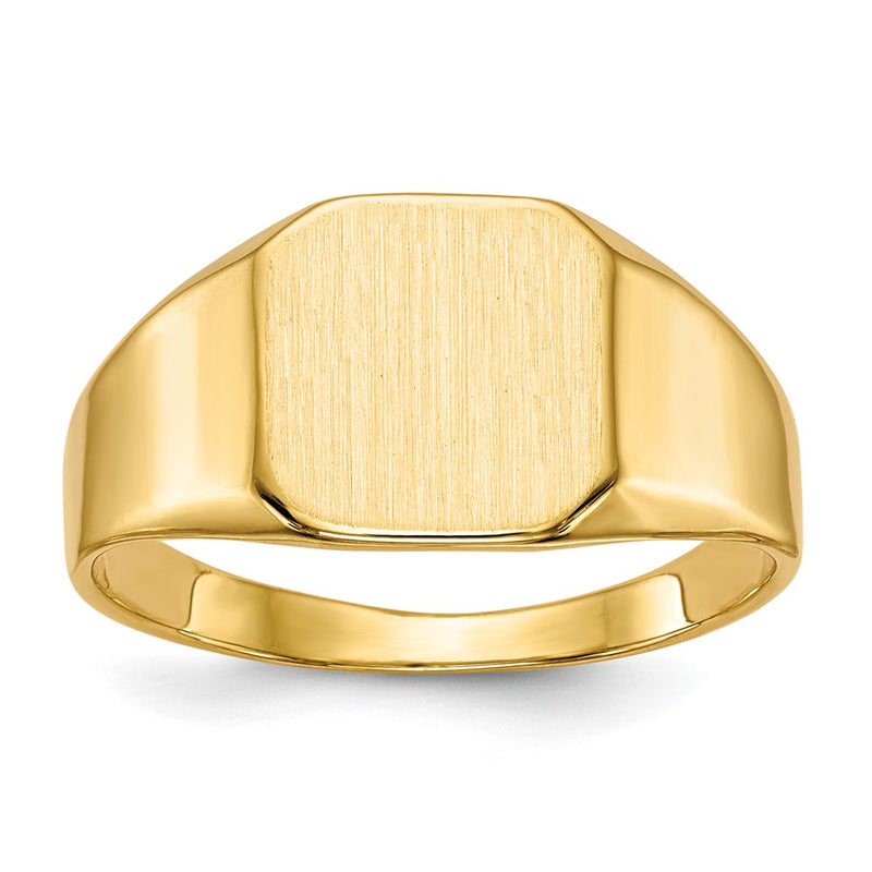14K Yellow Gold 10.0x10.0mm Closed Back Mens Signet Ring