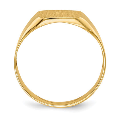 14K Yellow Gold 11.0x11.0mm Open Back Mens Signet Ring